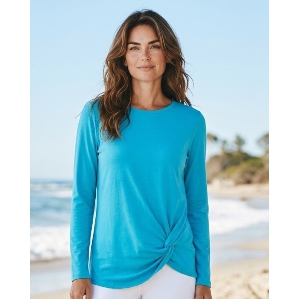 New Lilly Pulitzer Size Large Resort GREER TOP Luxletic Twist Athletic Shirt L